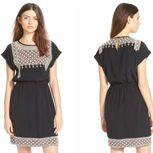 Madewell Embroidered Washed Silk Mini Dress